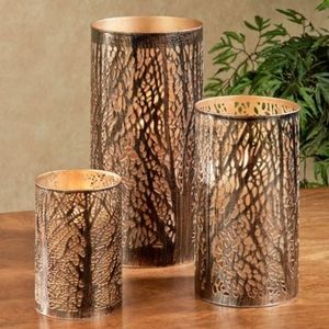Metal candle holder set